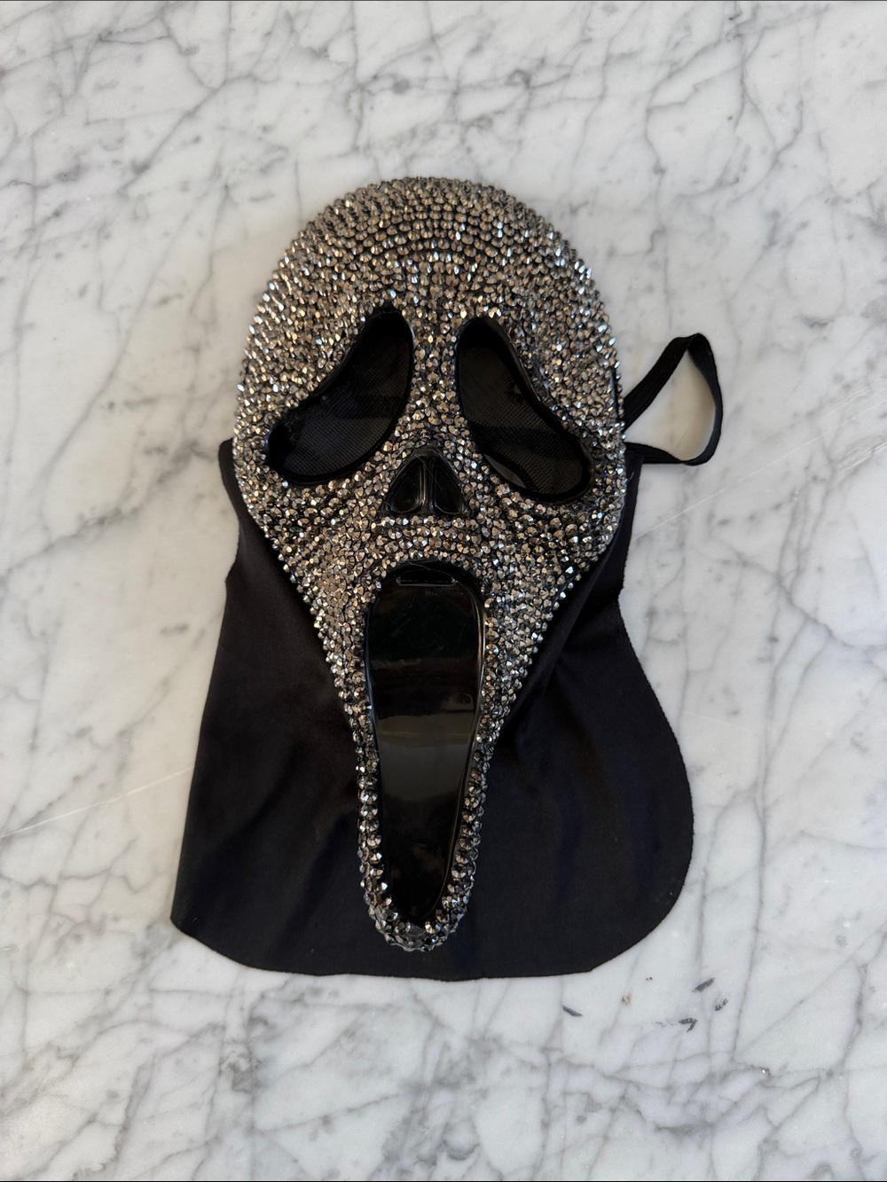 Adult Ghost Face Black Rhinestone Mask Costume